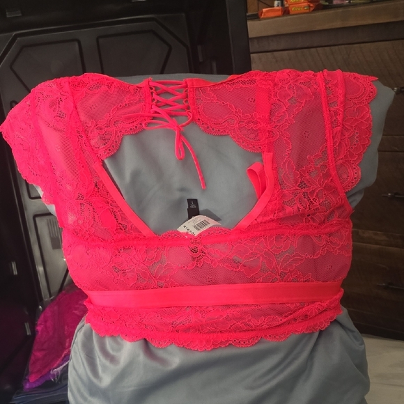 Torrid Vibrant Lace Bralette Duo in Pink and Fuchsia - Picture 5 of 6